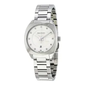 Gucci GG2570 White Dial Diamond Ladies Watch YA142504