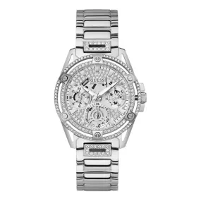 Guess Queen Silver Stainless Steel Silver Dial Quartz Watch for Ladies - GW0464L1