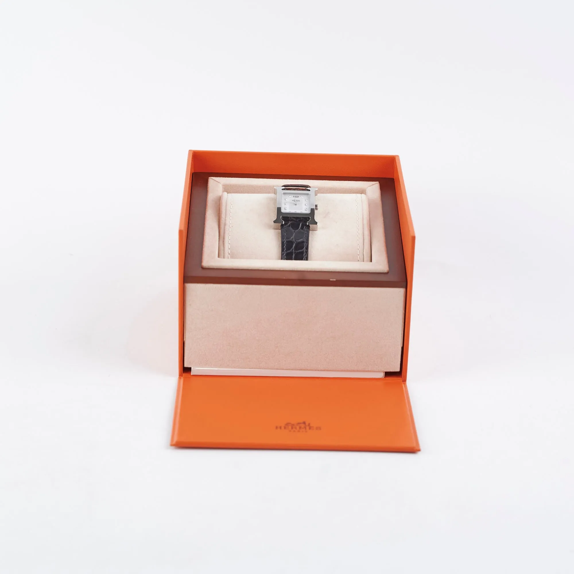 Hermes Heure H Watch Black Diamond Small 25mm