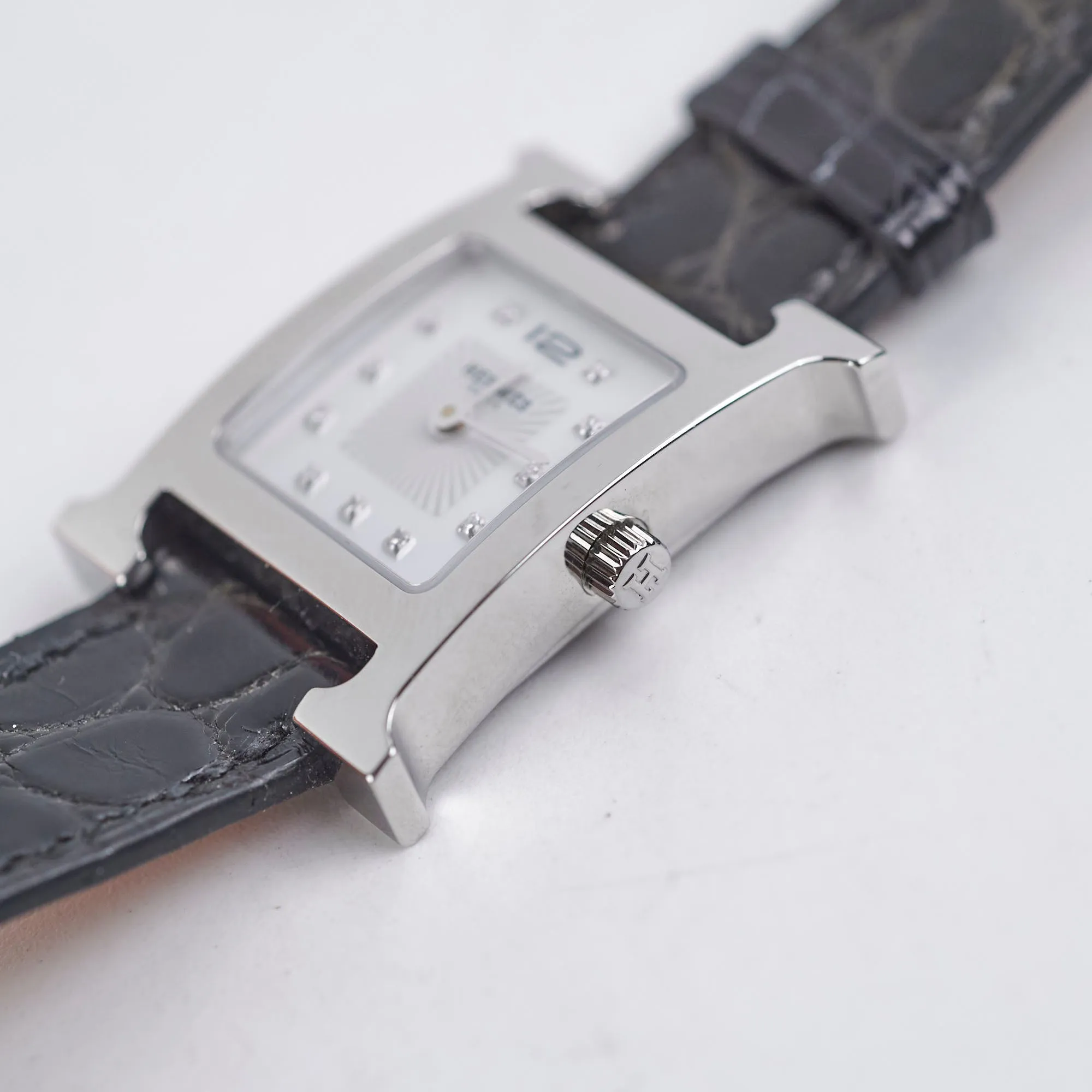 Hermes Heure H Watch Black Diamond Small 25mm
