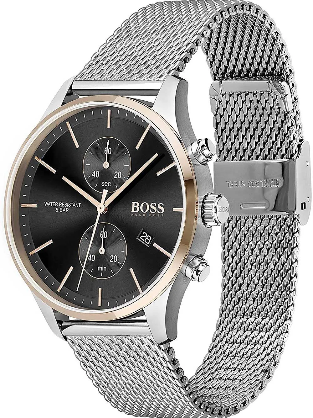 Hugo Boss Associate Silver Mesh Men's Watch 1513805
