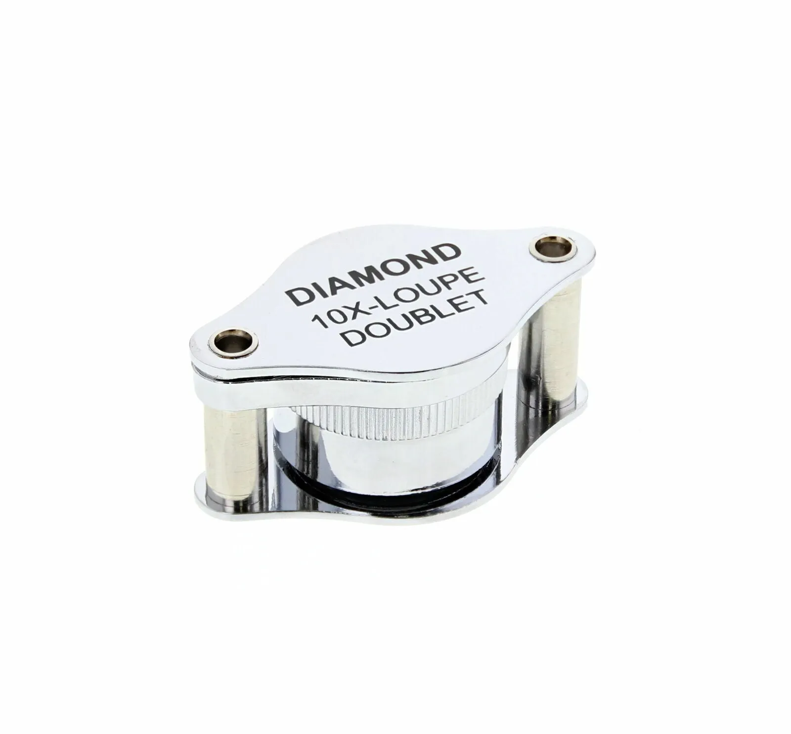 JEWELERS LOUPE 10X POWER DIAMOND DOUBLET LOUPE SILVER MAGNIFIER TOOL S/STEEL