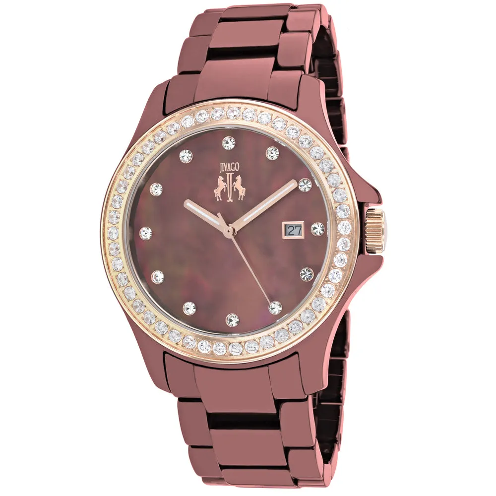 Jivago Women's Ceramic White MOP Dial Watch - JV9414