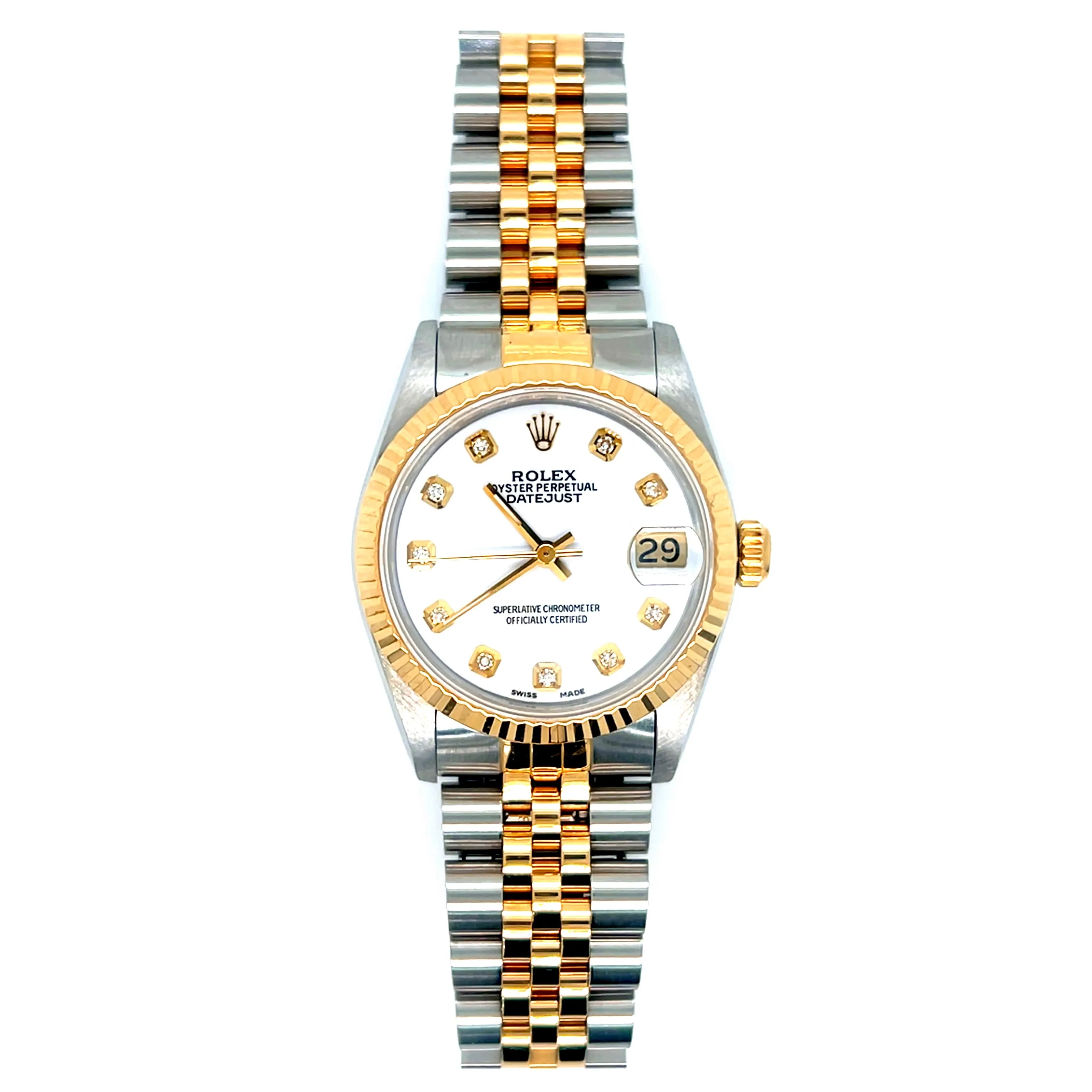 Ladies Rolex 31MM Datejust White Diamond Dial