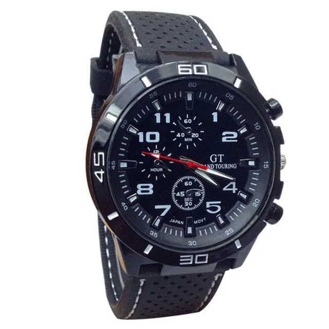 Leather Strap Sports Wristwatch for Men