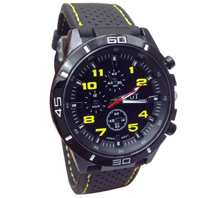 Leather Strap Sports Wristwatch for Men