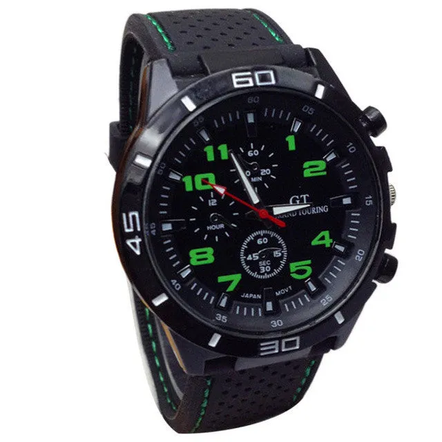 Leather Strap Sports Wristwatch for Men