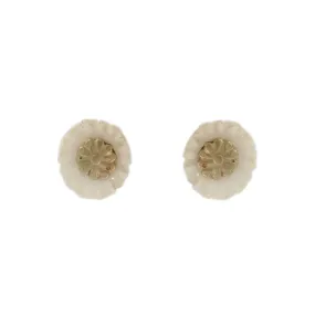 LFrank   Carey Lowell - Porcelain Button Flower Stud Earring
