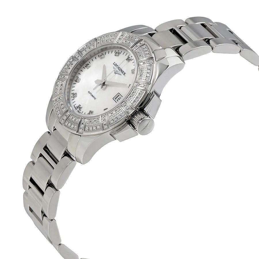 Longines Conquest Automatic Mother of Pearl Dial Ladies Watch L3.180.0.87.6