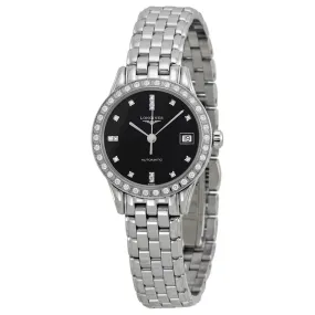 Longines La Grande Classique Automatic Diamond Black Dial Stainless Steel Ladies Watch L42740576 L4.274.0.57.6