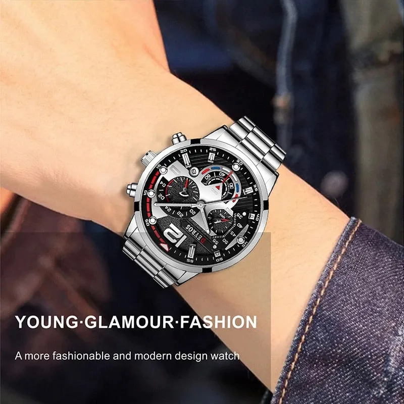 Men Classic Gold Stainless Steel Quartz Watches