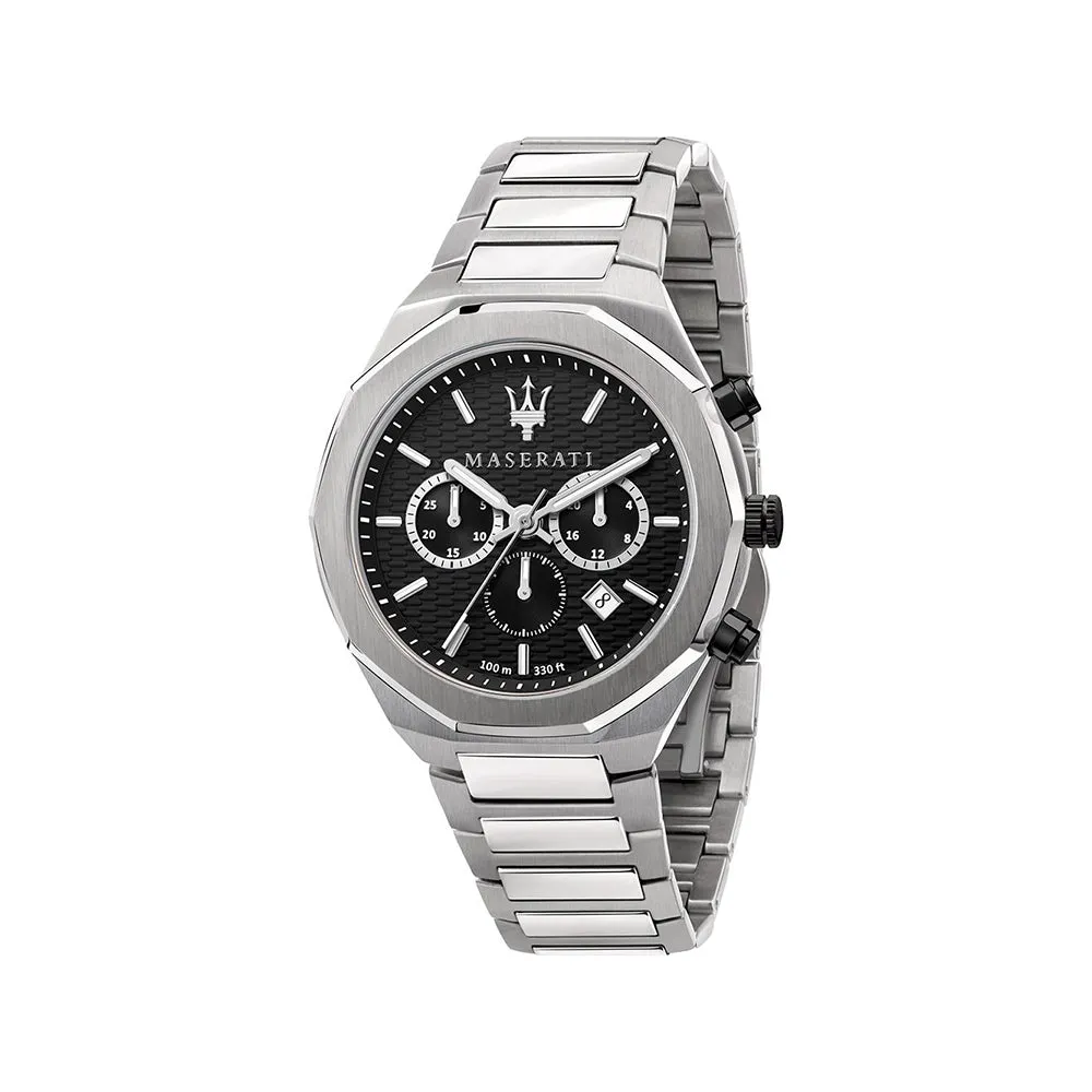 Men Stile Silver 45mm Watch
