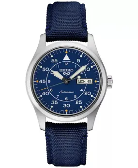 Men'S Automatic 5 Sports Blue Nylon Strap Watch 39Mm
