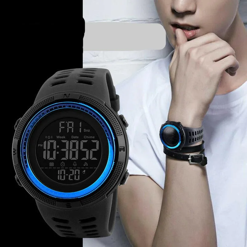 Mens Sports Watches Dive 50m Digital LED Military Watch Men Fashion Casual Electronics Wristwatches