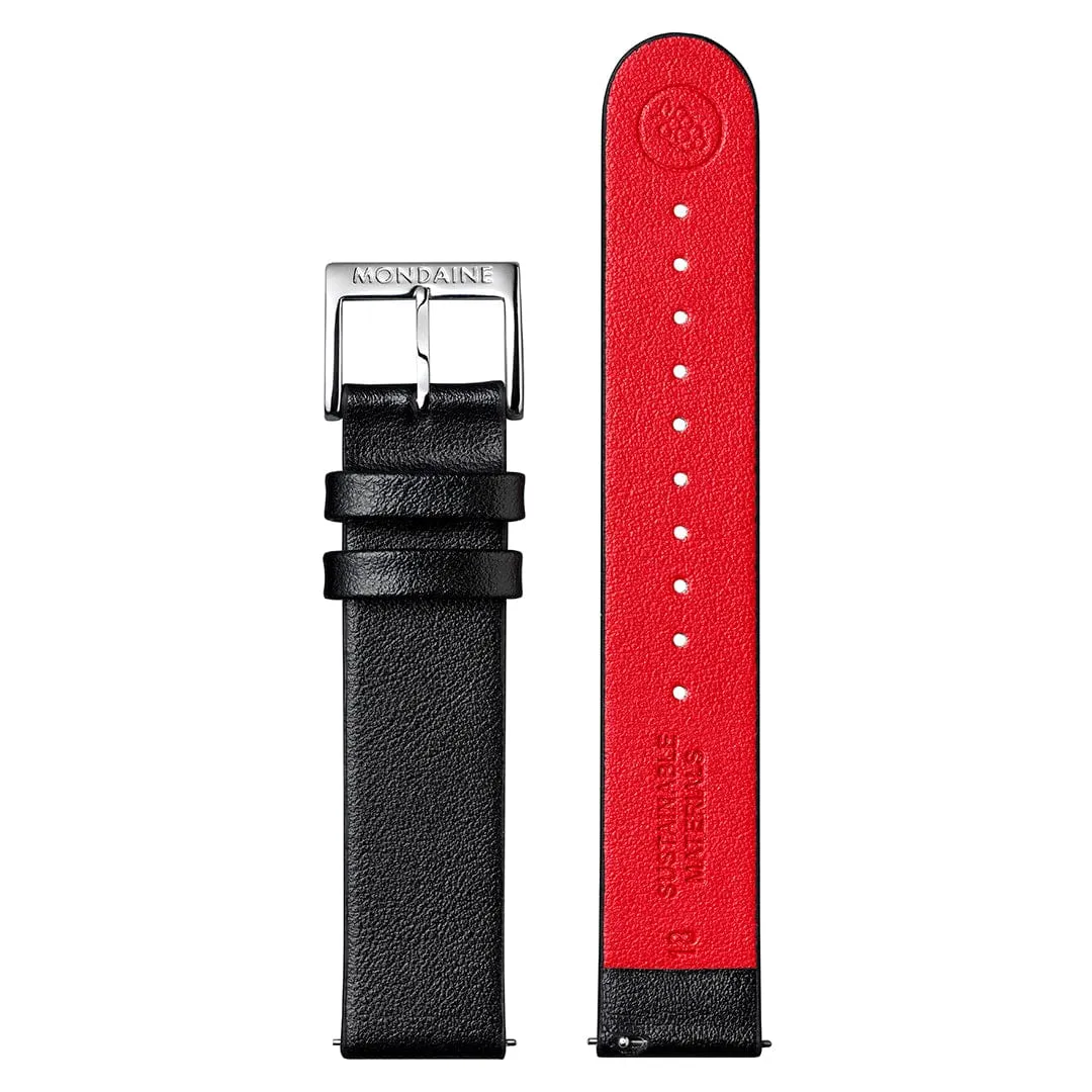 Mondaine CLASSIC, 36MM, BLACK VEGAN WATCH A660.30314.11SBBV