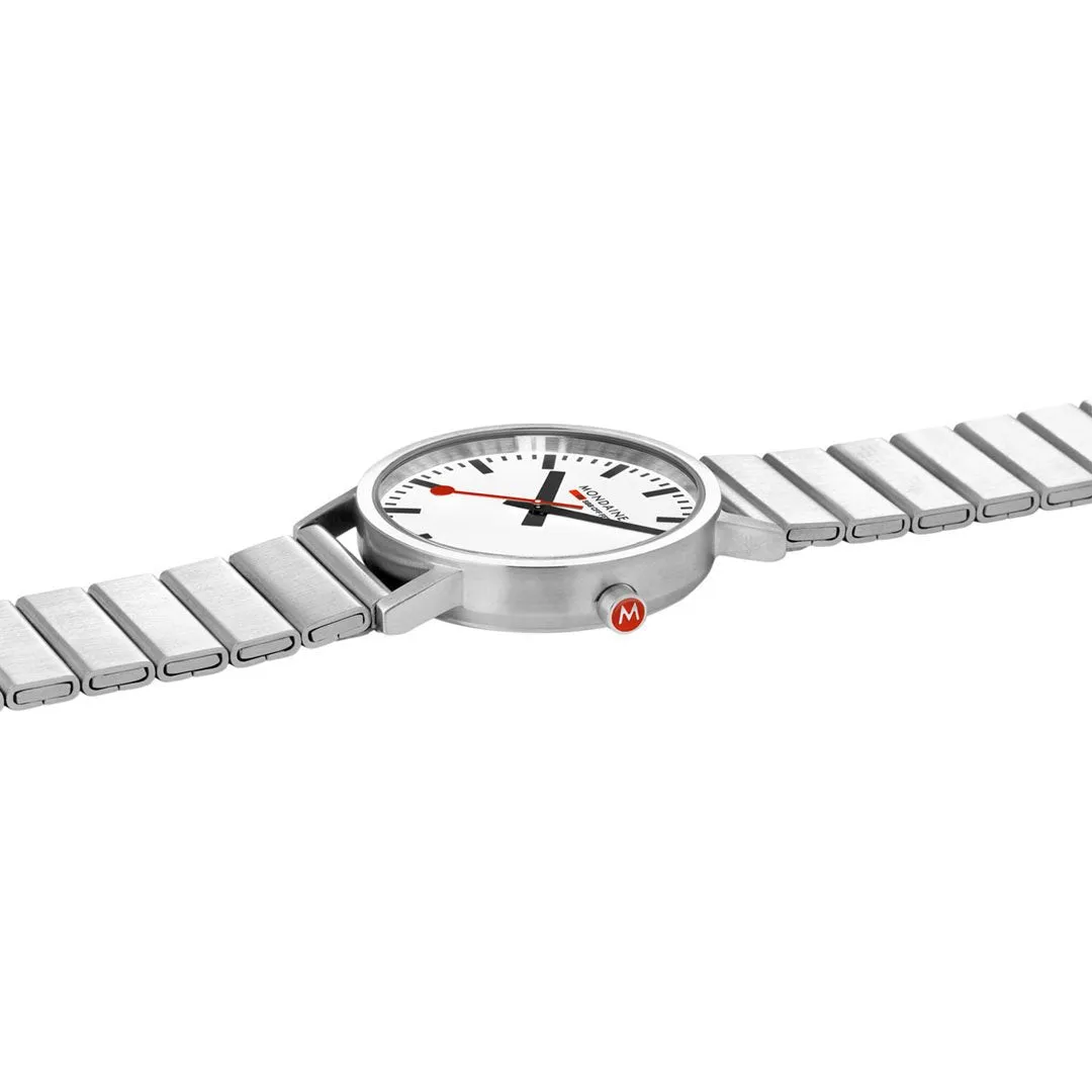 MONDAINE CLASSIC  SILVER BRUSHED WATCH WITH BRACELET STRAP A660.30314.16SBJ