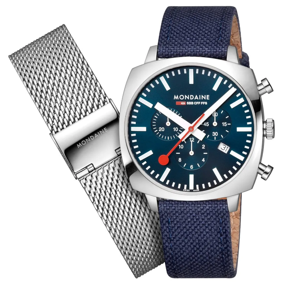 MONDAINE CUSHION OCEAN BLUE, 41 MM- MSL.41440.LD.SET