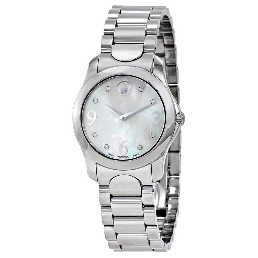 Movado Diamond Mother of Pearl Dial Ladies Watch 0606696
