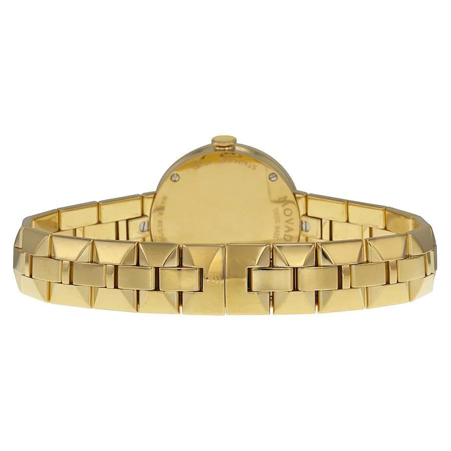 Movado Sapphire Champagne Dial Gold PVD Ladies Watch 0606816