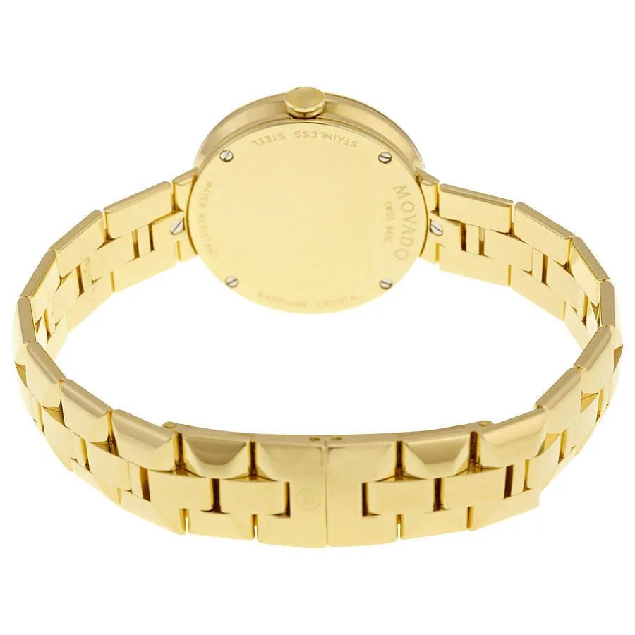 Movado Sapphire Yellow Mirror Diamond Dial Ladies Watch 0606817