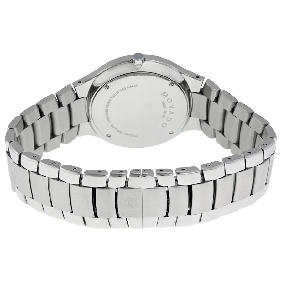 Movado Serio Diamond Black Dial Stainless Steel Men's Watch 0606490