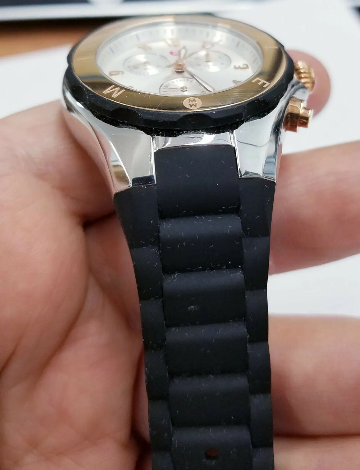 New Authentic Michele Women's Tahitian Jelly Bean Black Watch MWW12F000059