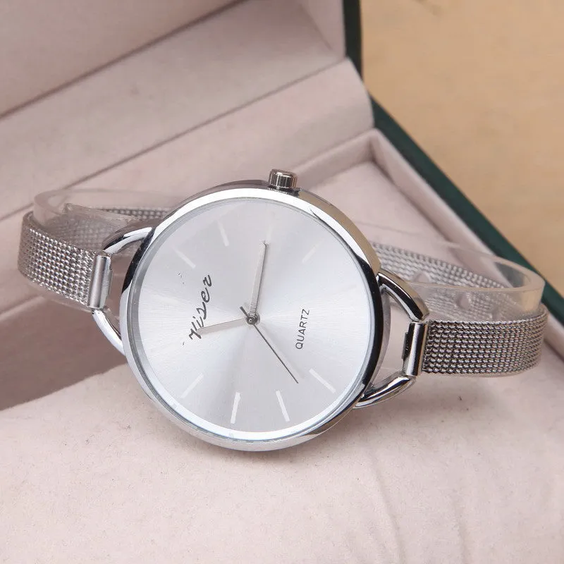 NEW Fashion Design Luxury Brand silver watch women watches casual Minimalist Wristwatches Gift Steel Strap Women's dress Watch