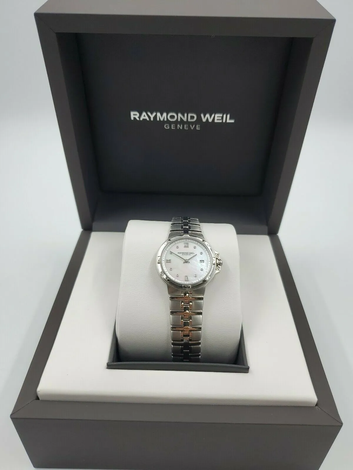 New Raymond Weil Women's Parsifal MOP Diamond Silver Watch 5180-ST-00995   $1550