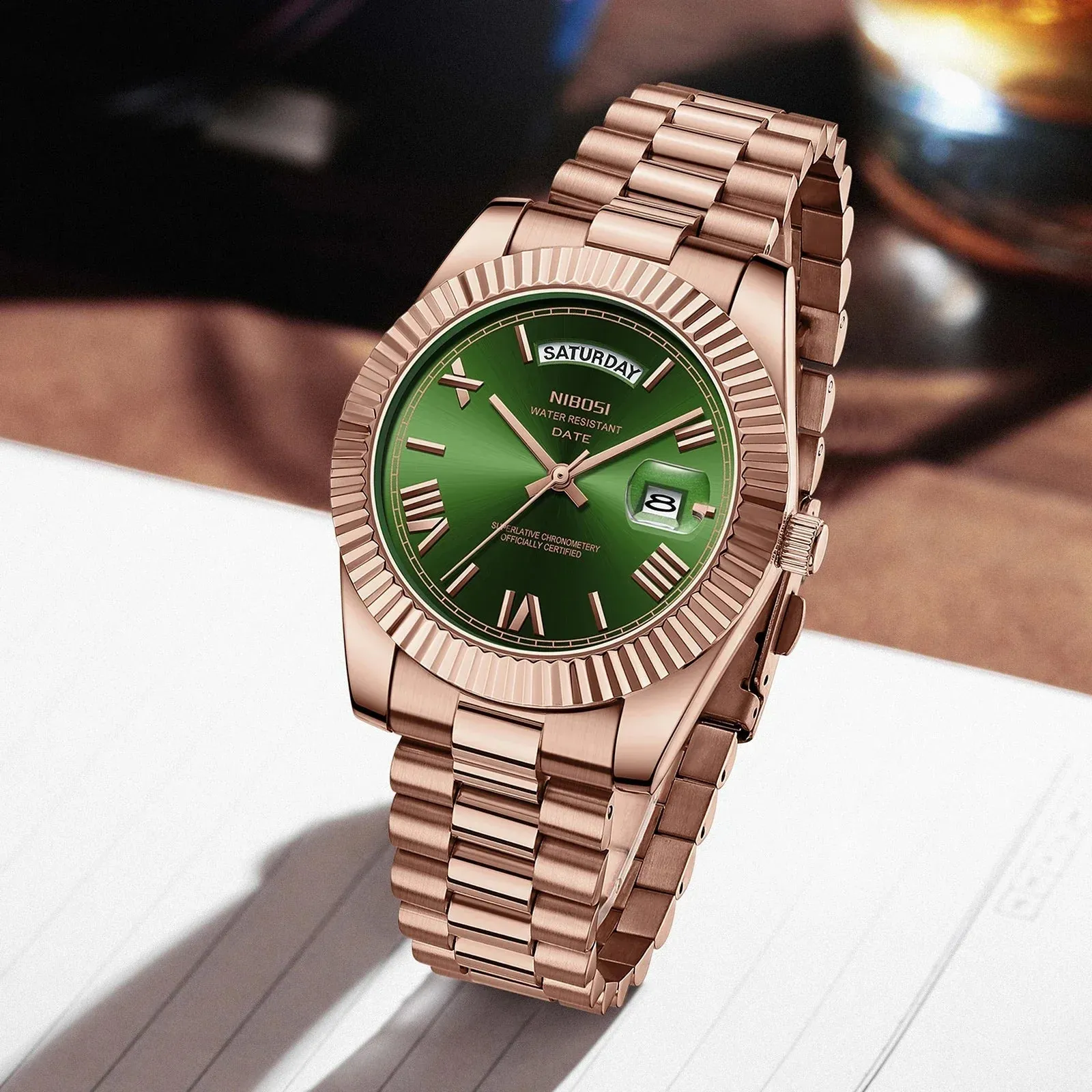 NIBOSI® Men´s Day Date Luxury Watch