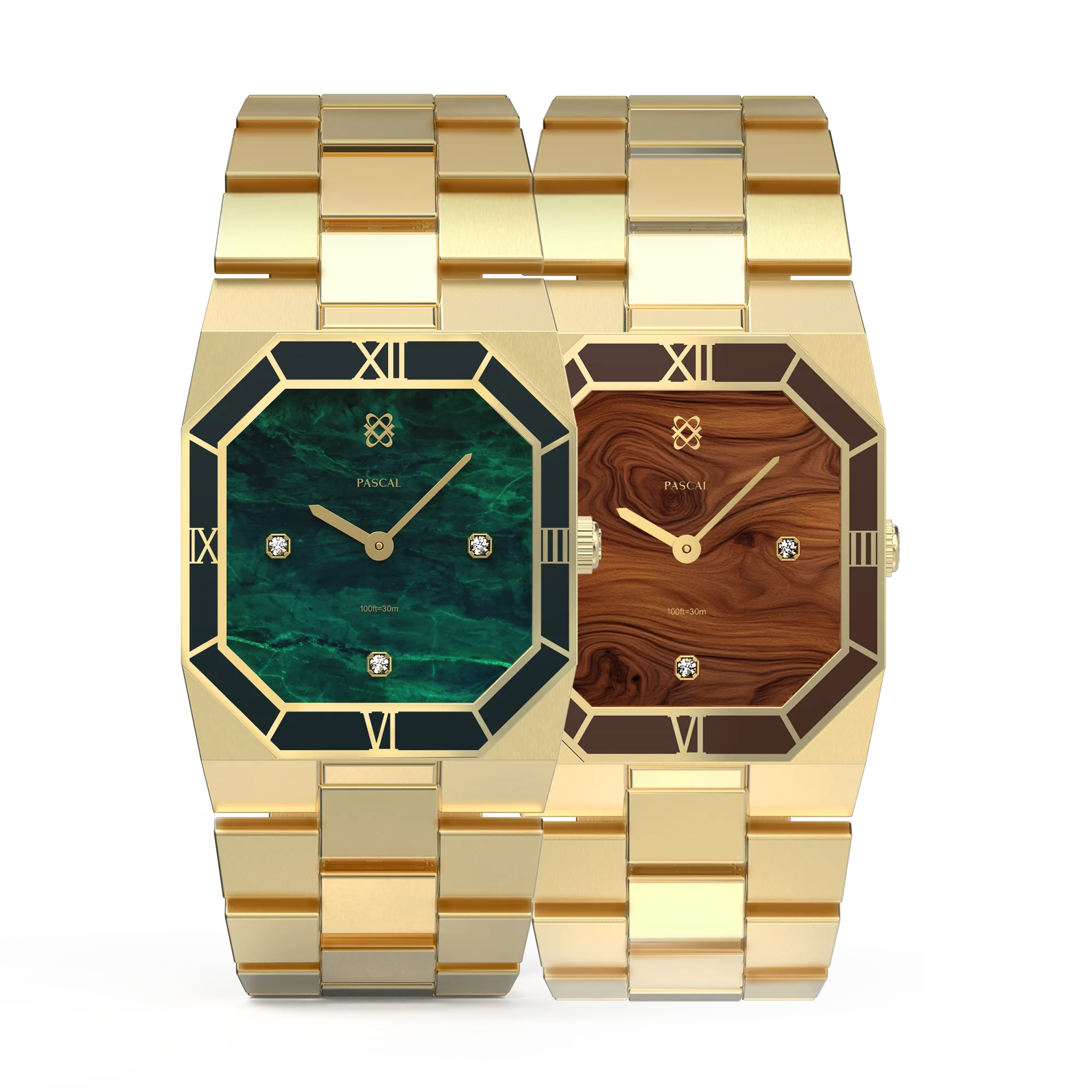 Octagonal Diamond Couple Watches
