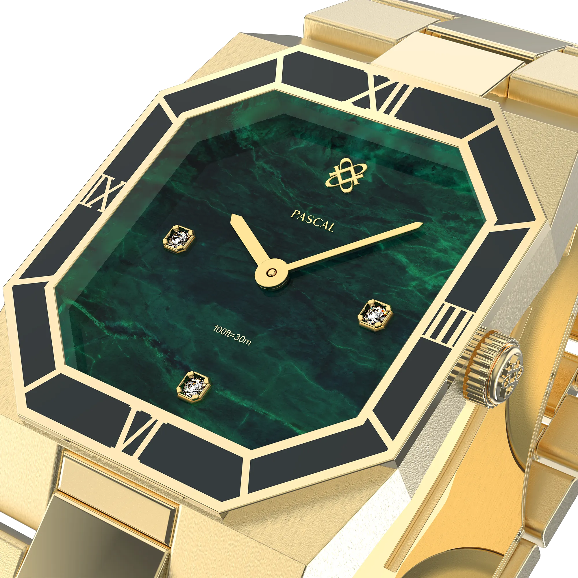 Octagonal Diamond Couple Watches
