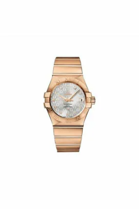 omega constellation 35mm 18kt rose gold men's watch
