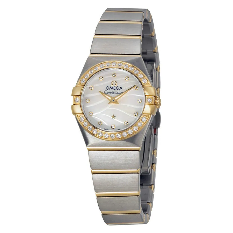 Omega Constellation Mother of Pearl Dial Steel and Yellow Gold Diamond Ladies Watch 12325246055011 123.25.24.60.55.011