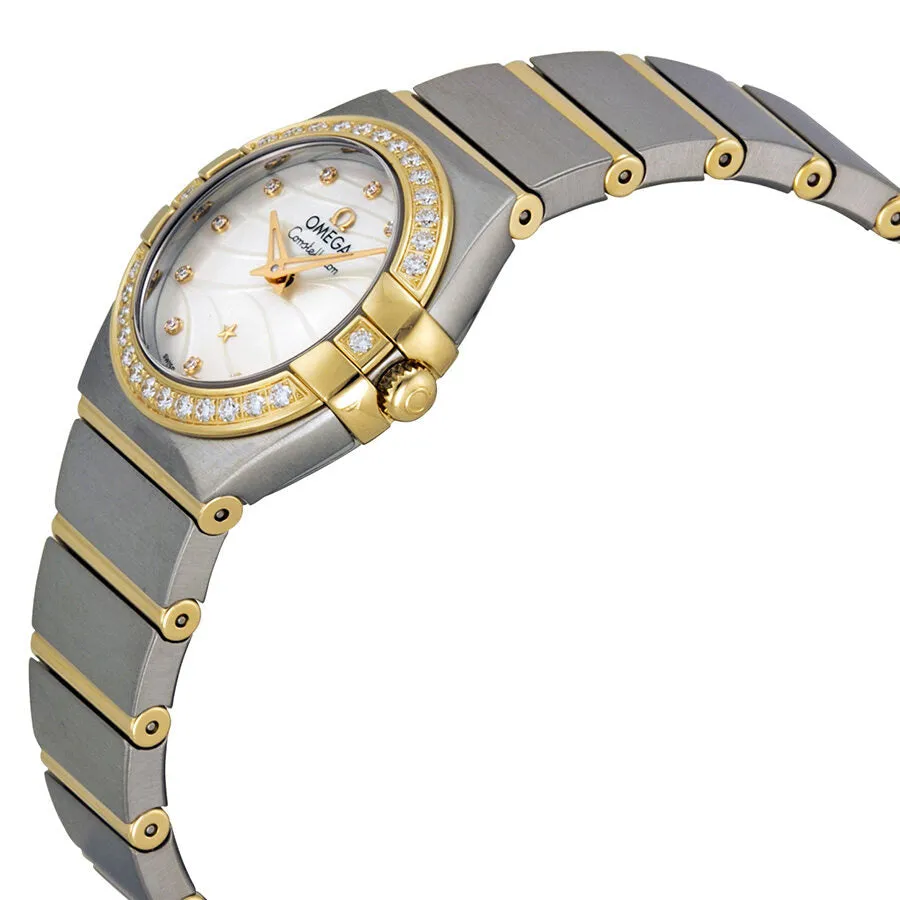 Omega Constellation Mother of Pearl Dial Steel and Yellow Gold Diamond Ladies Watch 12325246055011 123.25.24.60.55.011