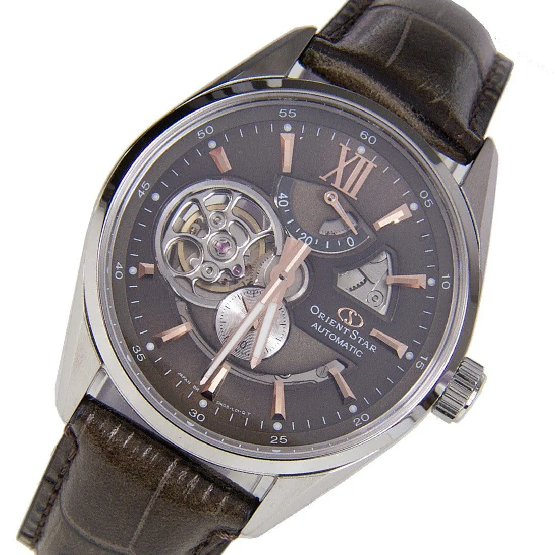 Orient Star Automatic Open Heart Leather Strap Mens Watch SDK05004K0