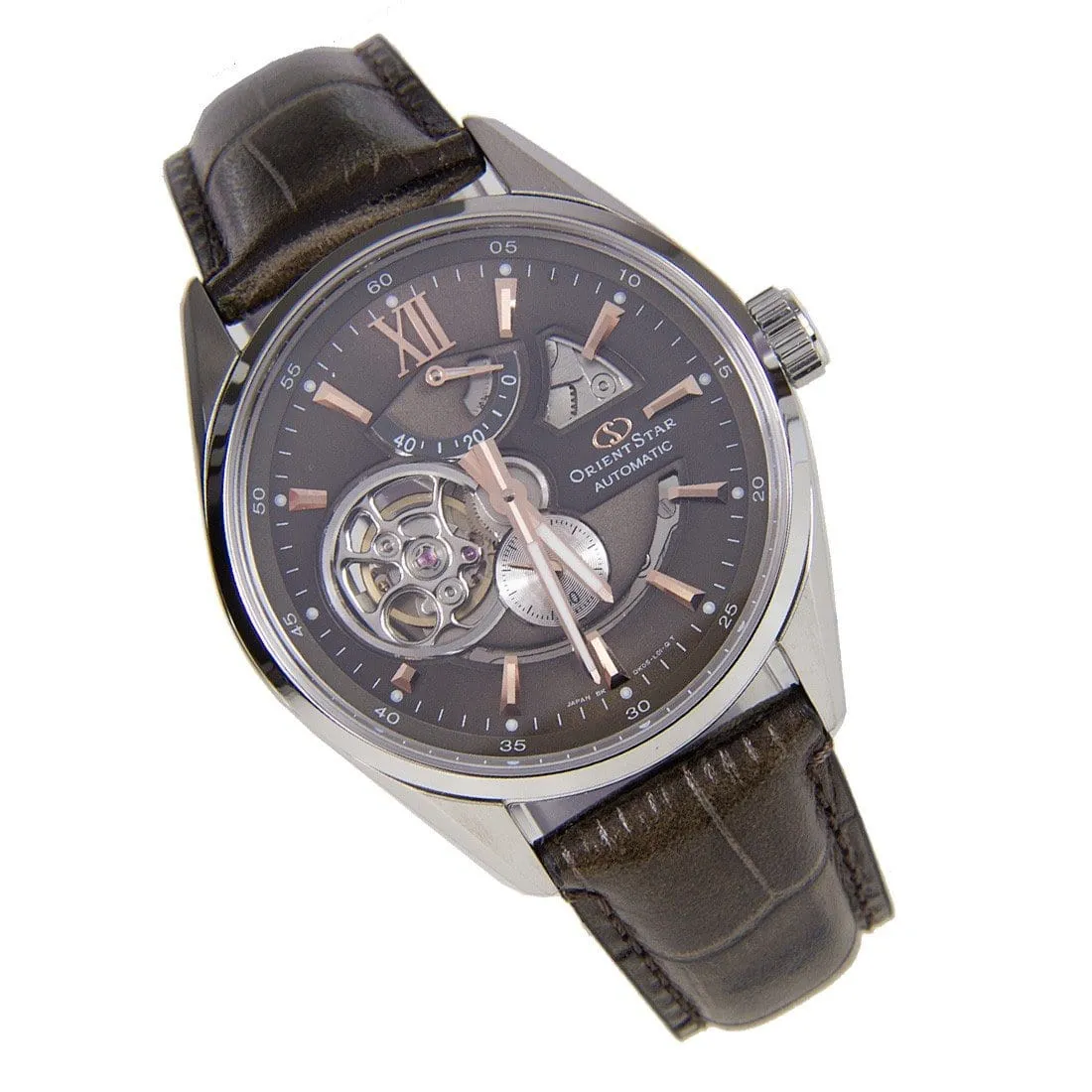 Orient Star Automatic Open Heart Leather Strap Mens Watch SDK05004K0