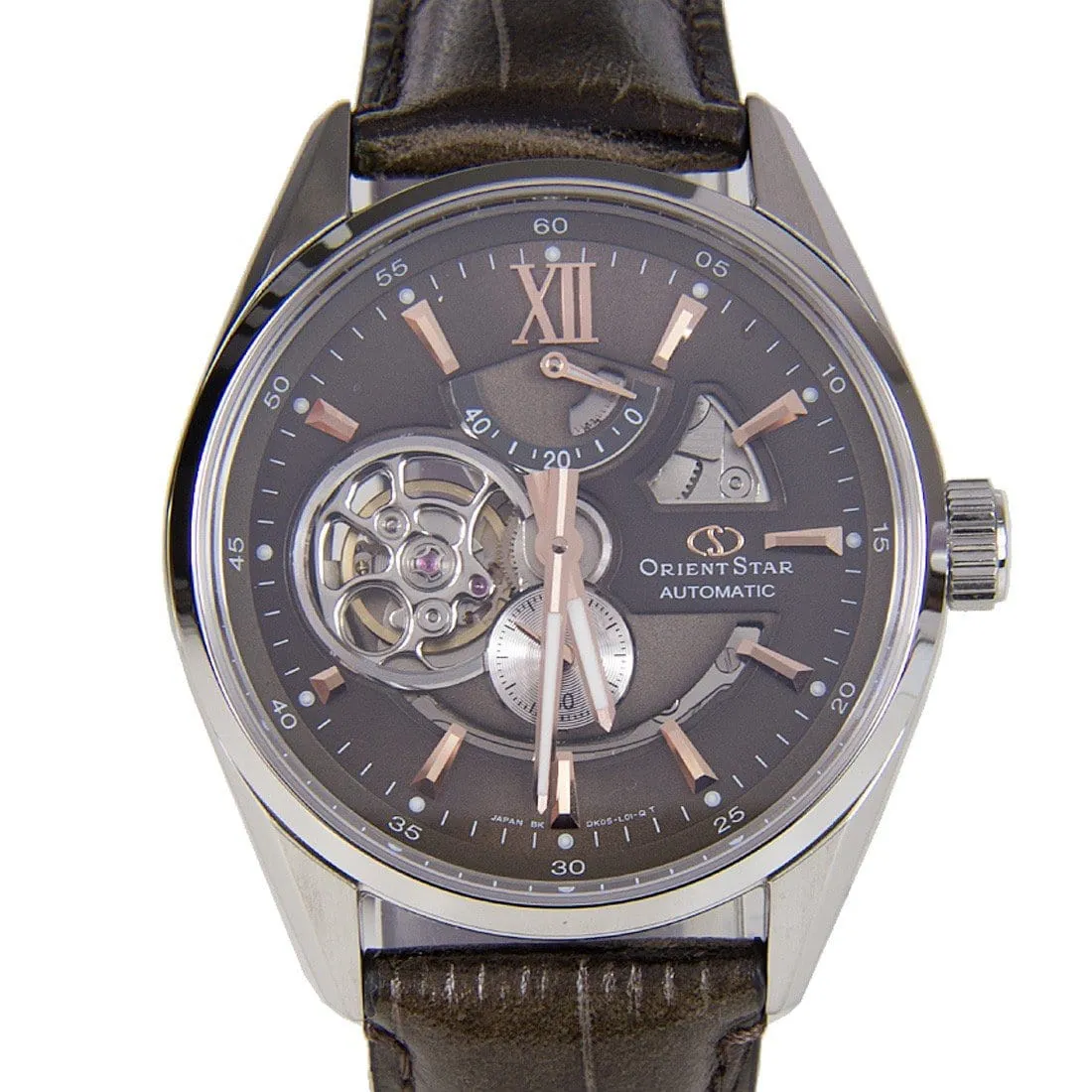 Orient Star Automatic Open Heart Leather Strap Mens Watch SDK05004K0