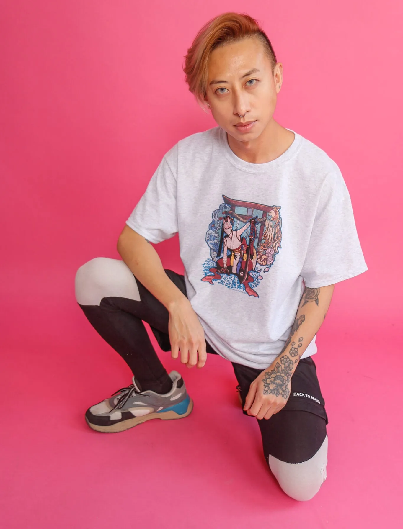 Popkiller Artist Series Crimson15 Kitsune Ninja Girl Classic T-shirt