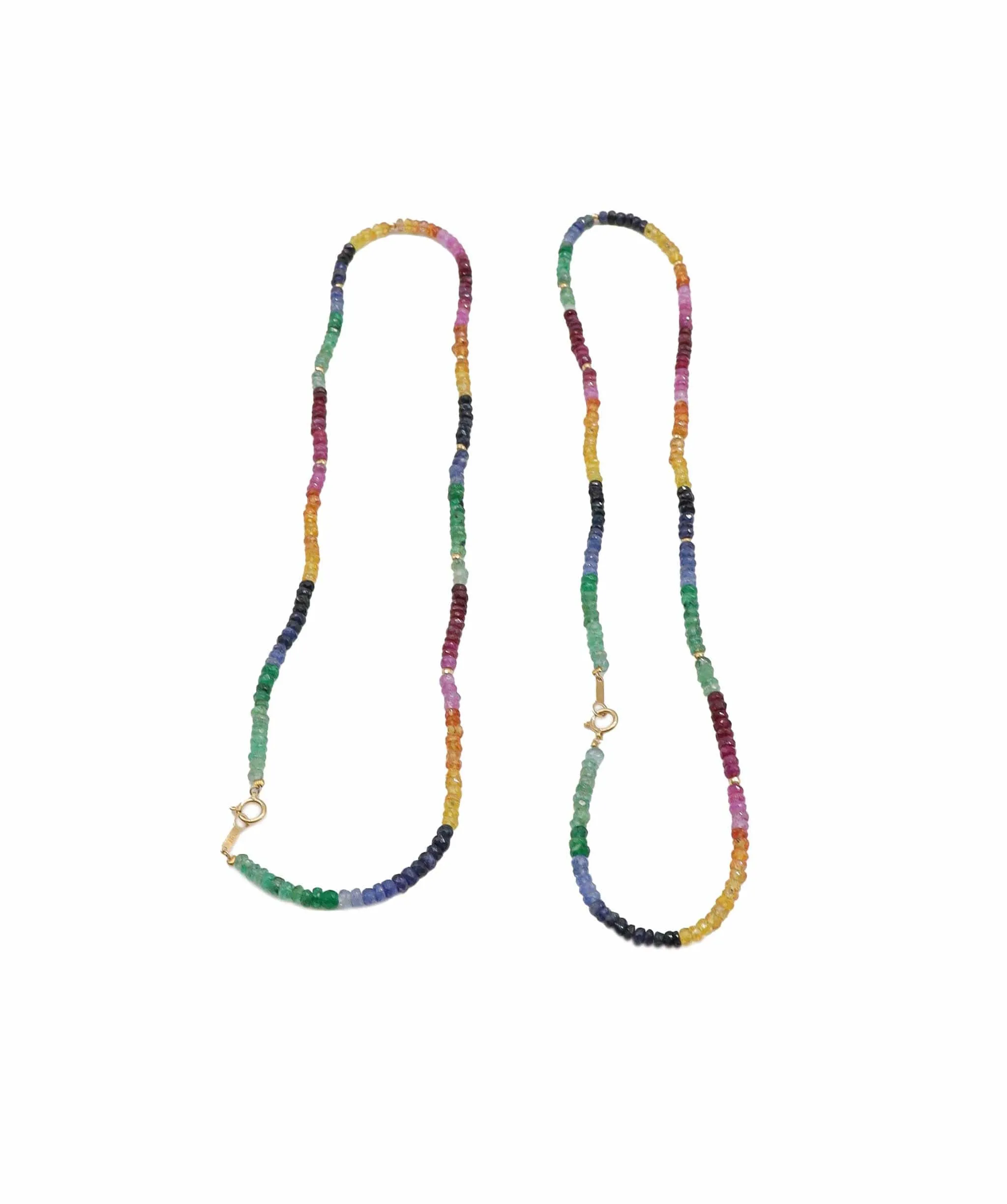 Rainbow ruby, emerald, sapphire necklace 50ct DXBS0901