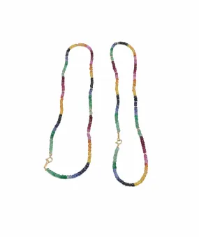 Rainbow ruby, emerald, sapphire necklace 50ct DXBS0901
