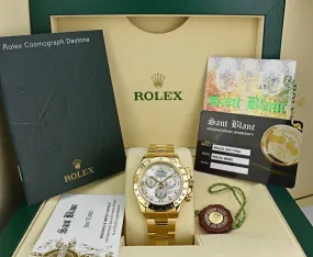 ROLEX 18kt Gold Daytona Mother Of Pearl Diamond Dial Model 116528