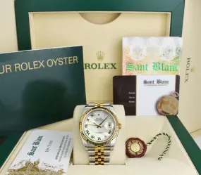 ROLEX - 36mm 18kt Gold & Stainless Steel DateJust MOP Roman 116233