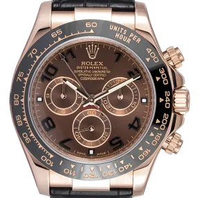 Rolex Cosmograph Daytona Rose Gold Chocolate Arab Leather 116515LN