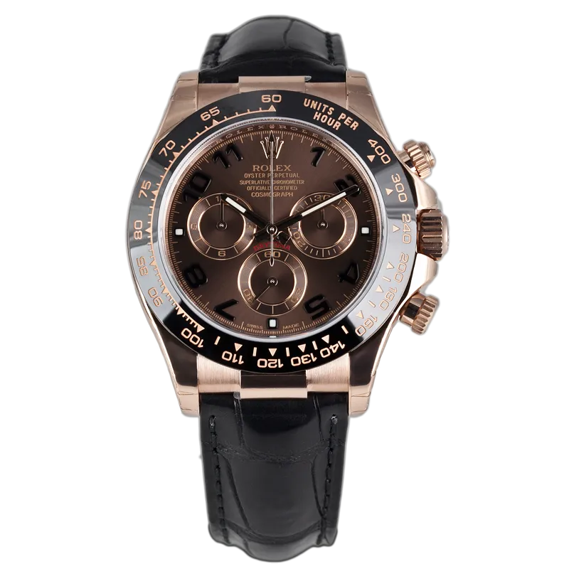 Rolex Cosmograph Daytona Rose Gold Chocolate Arab Leather 116515LN