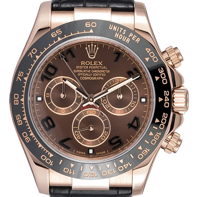 Rolex Cosmograph Daytona Rose Gold Chocolate Arab Leather 116515LN