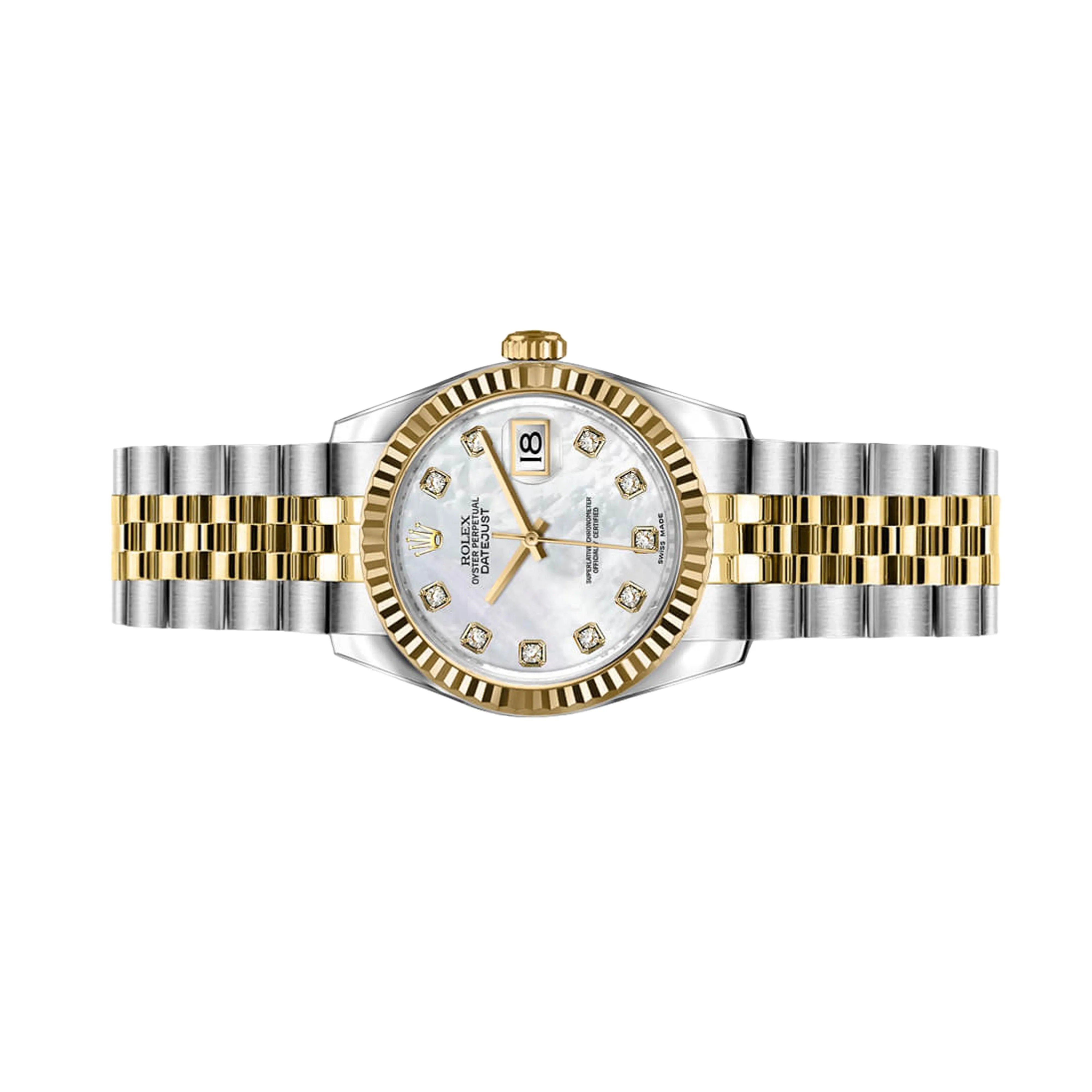 Rolex Datejust 26mm 179173 Yellow Gold, Mother of Pearl MOP Diamond Dial, Worn