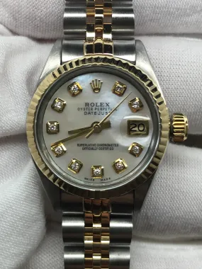 Rolex Datejust 26mm 6917 Custom MOP Diamond Dial Automatic Women's Watch