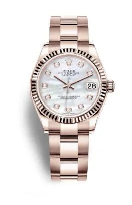 Rolex Datejust 31 Mother of Pearl Diamond Dial Ladies 18kt Everose Gold Oyster Watch 278275MDO