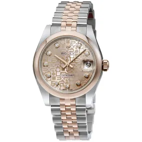 Rolex Datejust 31 Pink Jubilee Diamond Dial Steel and 18K Everose Gold Ladies Watch 178241PKJDJ