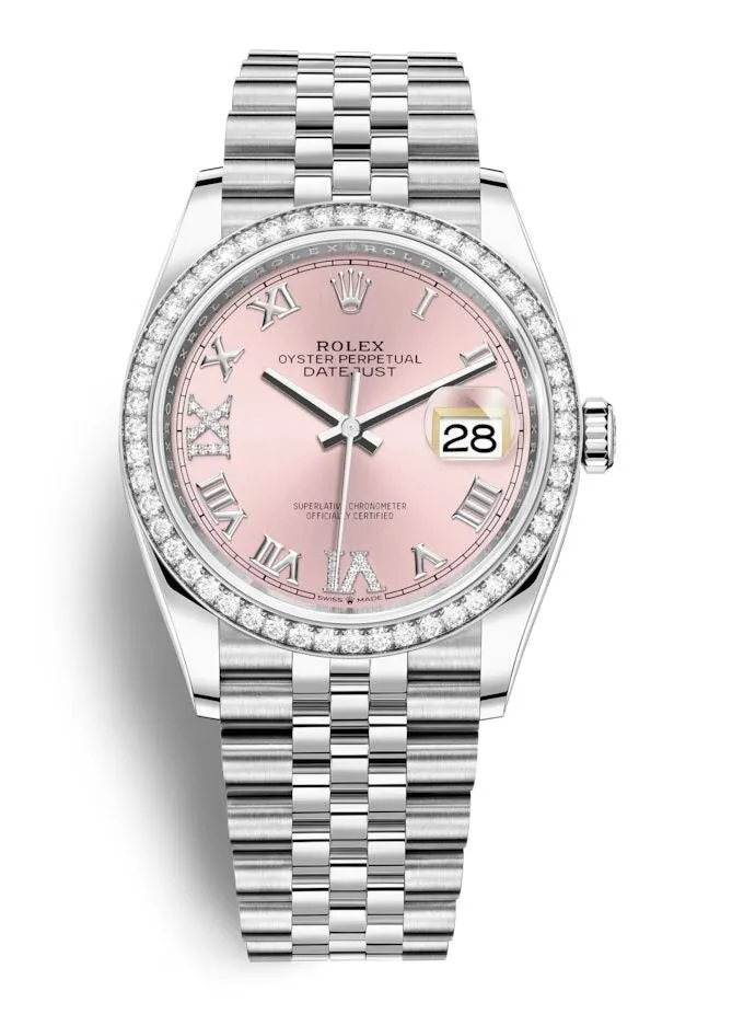 Rolex Datejust 36 Pink Diamond Dial Automatic Unisex Jubilee Watch 126284PRDJ